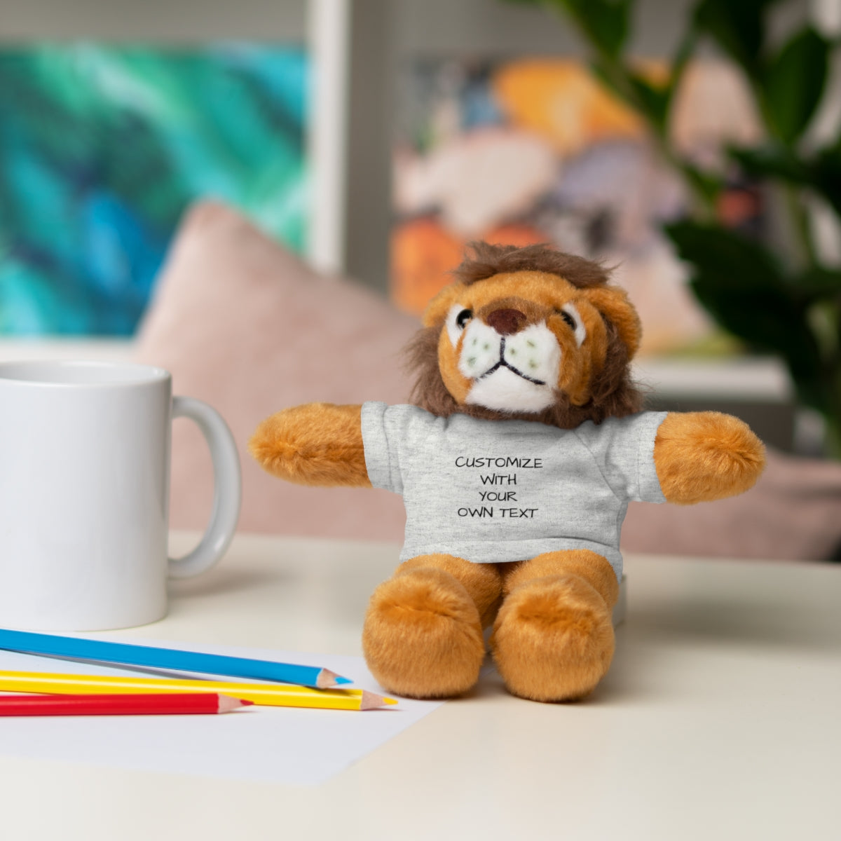 Stuffed Animal with Custom T-Shirt | Personalized Plush Gift | Kids Birthday Present | Customizable Text - c239a25