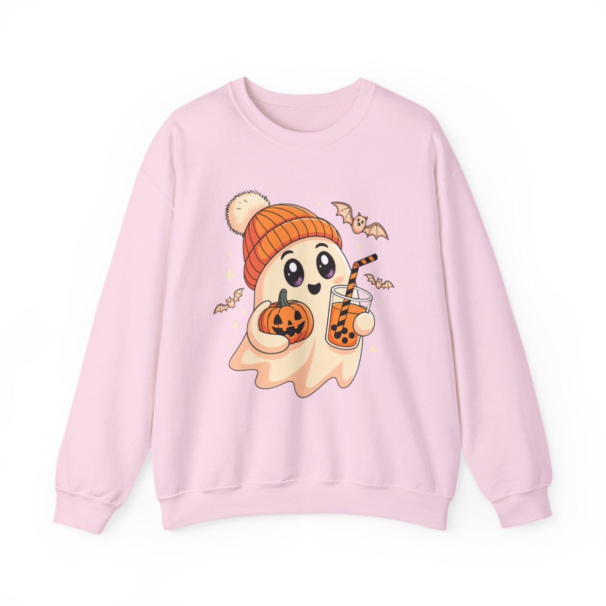 Pastel Ghost with Boba Tea Halloween Sweatshirt - c475a25