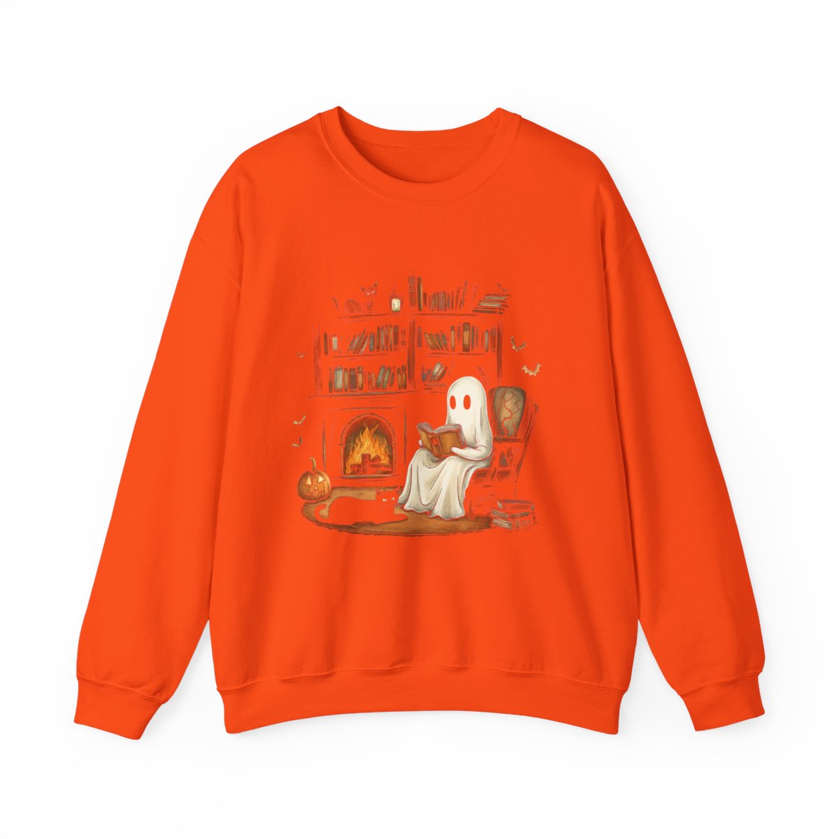 Spooky Bookish Ghost Sweatshirt - Cozy Halloween Aesthetic - c499a25