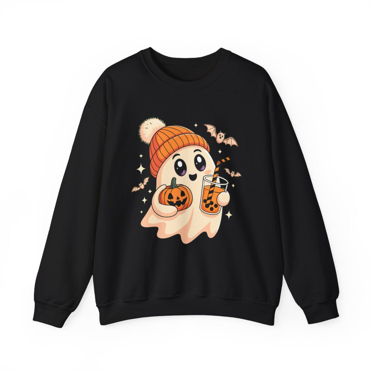 Pastel Ghost with Boba Tea Halloween Sweatshirt - c475a25