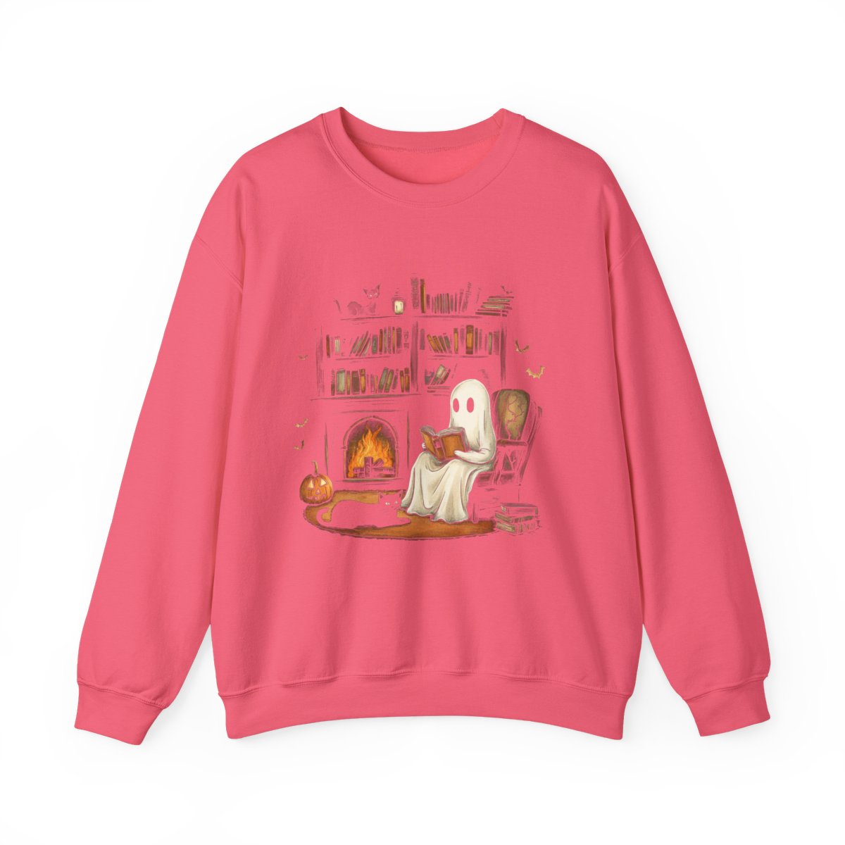 Spooky Bookish Ghost Sweatshirt - Cozy Halloween Aesthetic - c499a25