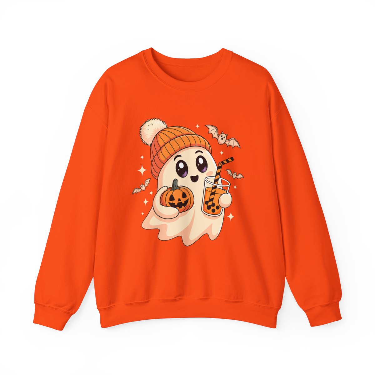 Pastel Ghost with Boba Tea Halloween Sweatshirt - c475a25