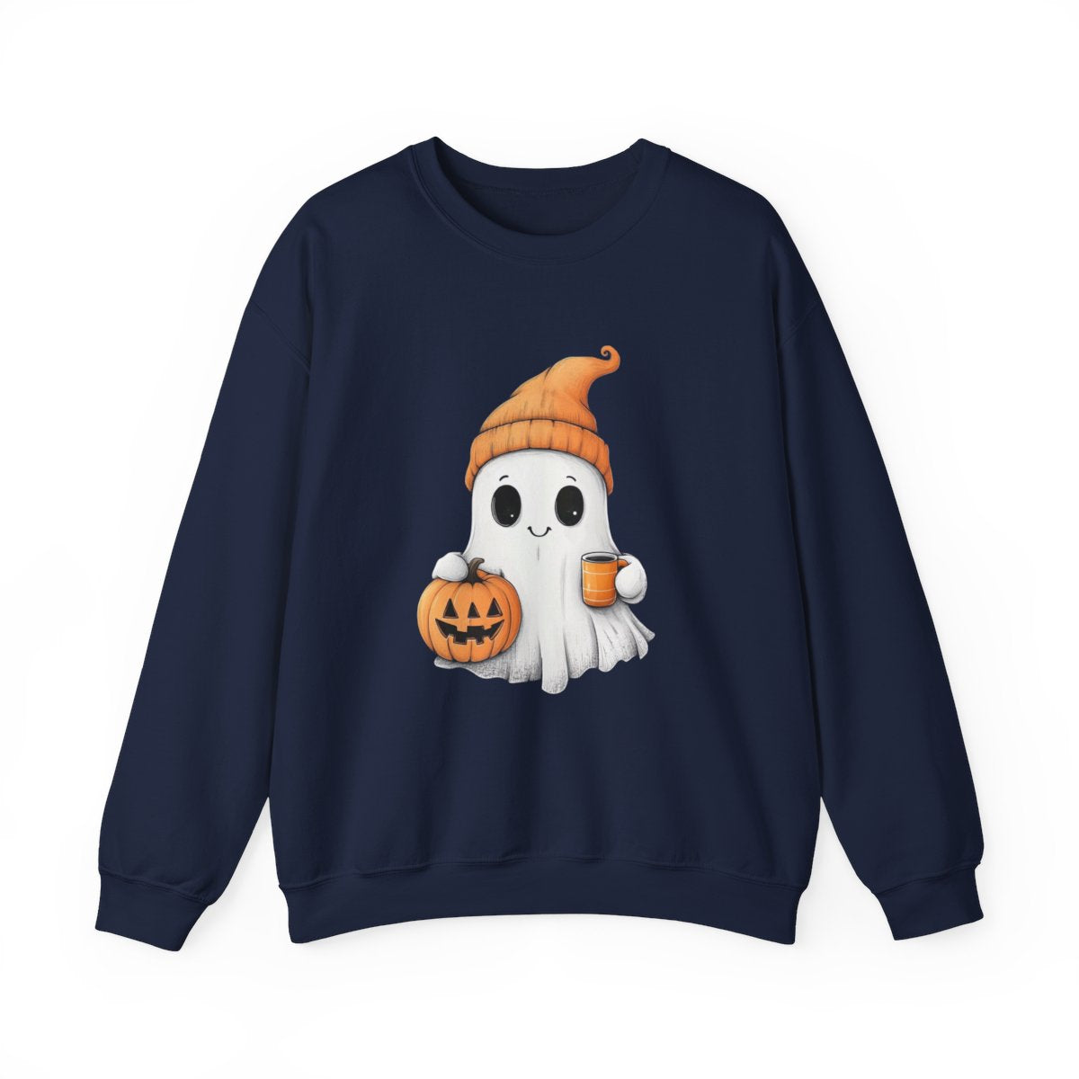 Pumpkin Spice Ghost Sweatshirt - Cozy Halloween Vibes - c497a25