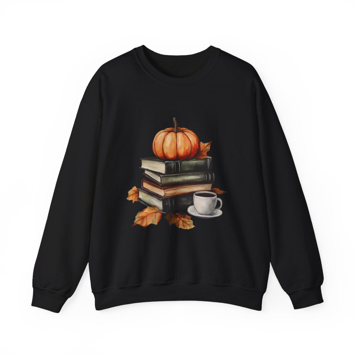 Books, Pumpkins & Coffee Sweatshirt - Autumn Aesthetic Vibes - c466a25