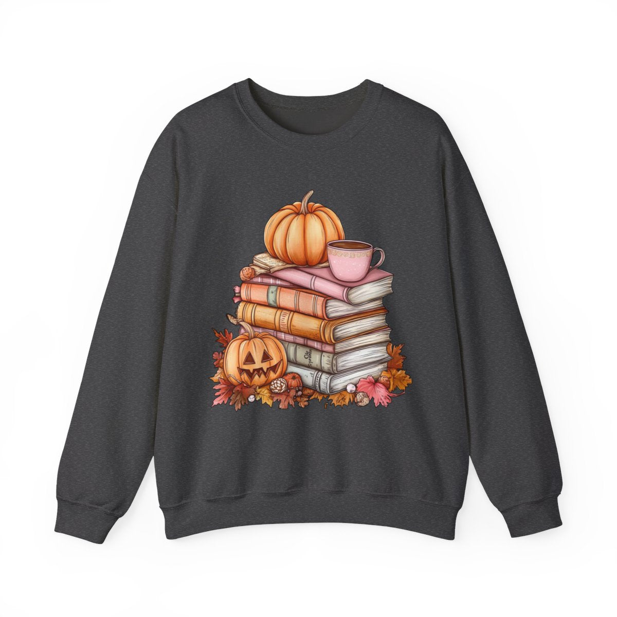 Pumpkins & Books Sweatshirt - Cozy Spooky Season Vibes - c467a25