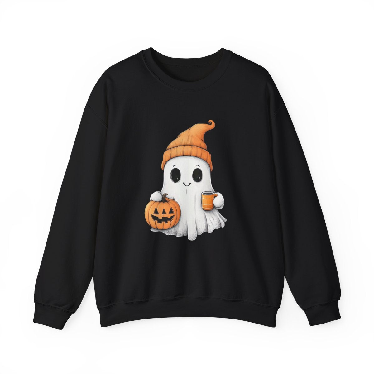 Pumpkin Spice Ghost Sweatshirt - Cozy Halloween Vibes - c497a25