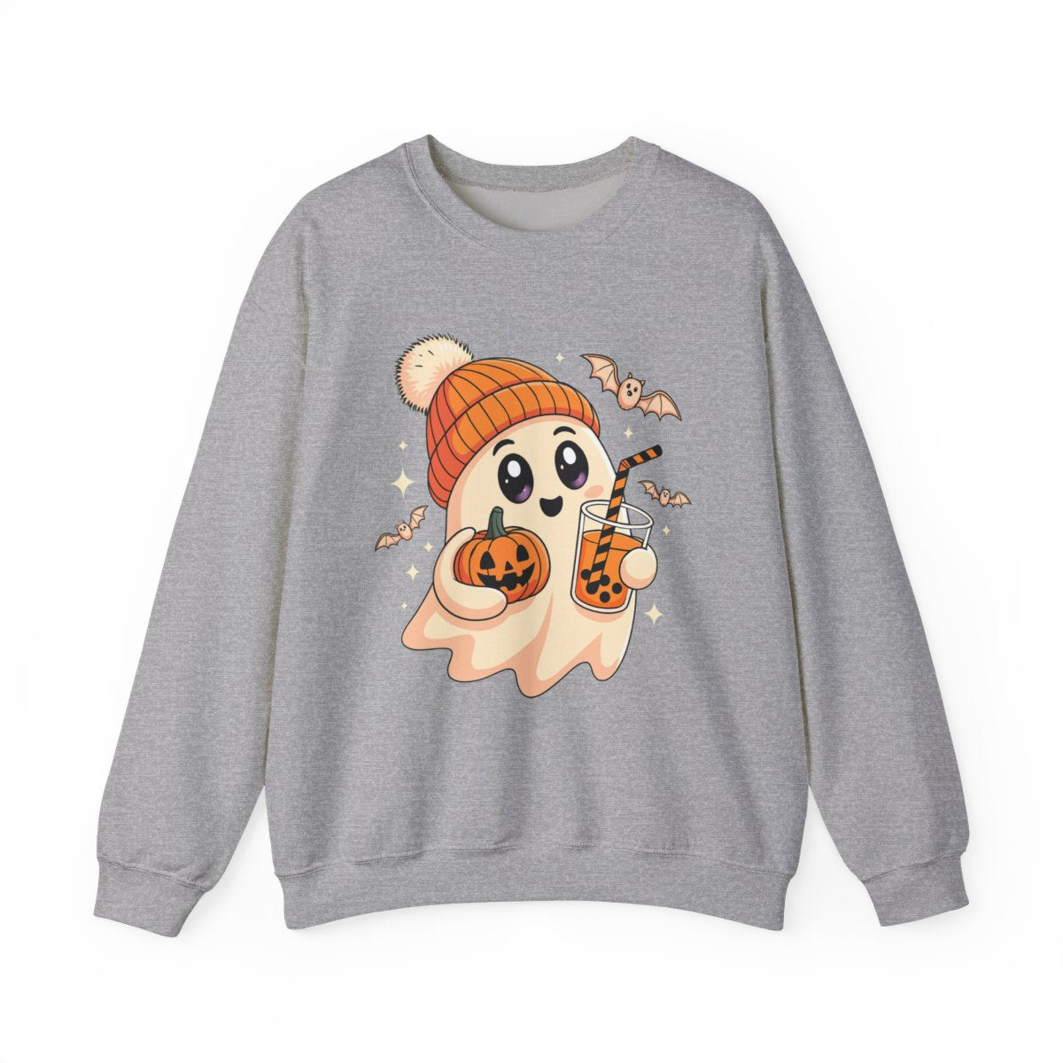 Pastel Ghost with Boba Tea Halloween Sweatshirt - c475a25