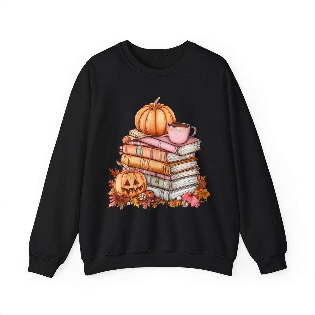 Pumpkins & Books Sweatshirt - Cozy Spooky Season Vibes - c467a25