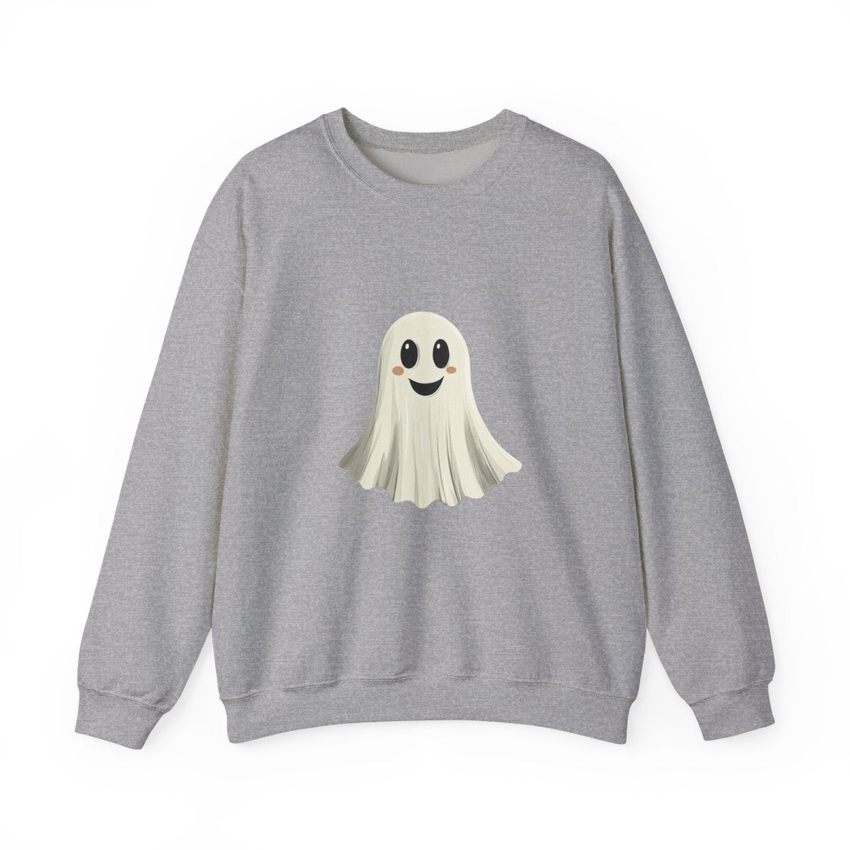 Happy Ghost on Black Sweatshirt - Minimal Halloween Vibes - c506a25