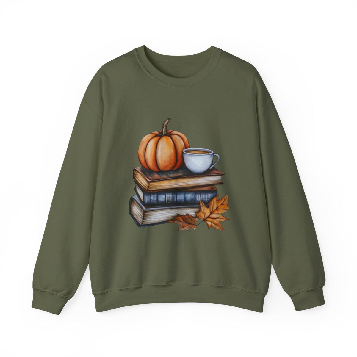 Cozy Fall Vibes Sweatshirt - Pumpkin, Books & Coffee Lover Style - c515a25