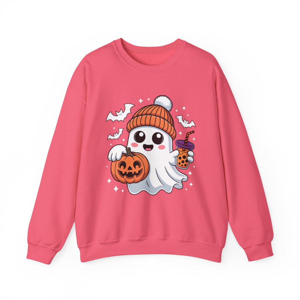 Adorable Ghost Boba Tea Halloween Sweatshirt - c473a25