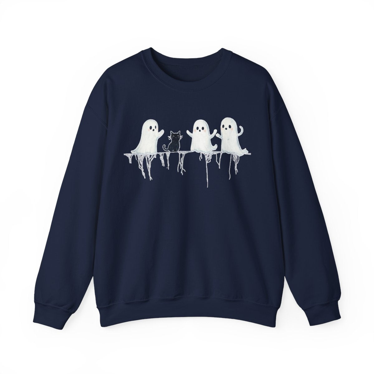 Boo Crew Ghost & Cat Sweatshirt - Spooky Season Vibes - c493a25