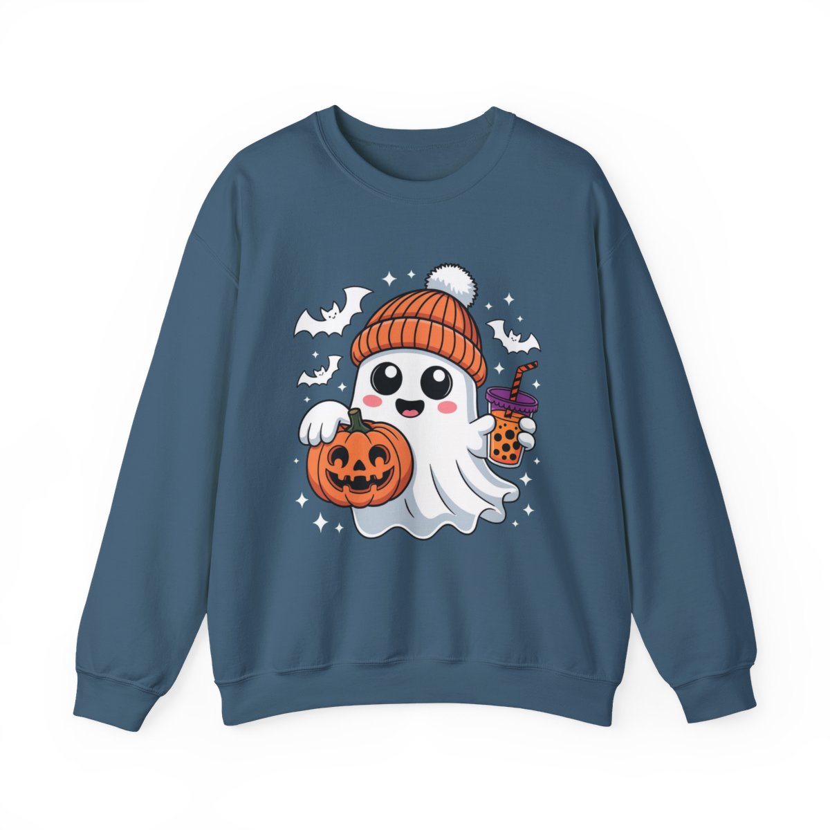Adorable Ghost Boba Tea Halloween Sweatshirt - c473a25