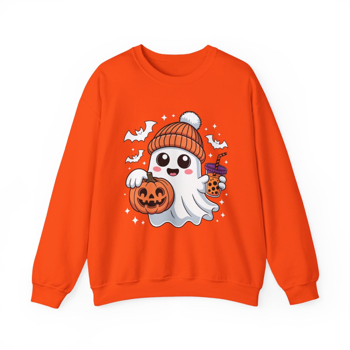 Adorable Ghost Boba Tea Halloween Sweatshirt - c473a25