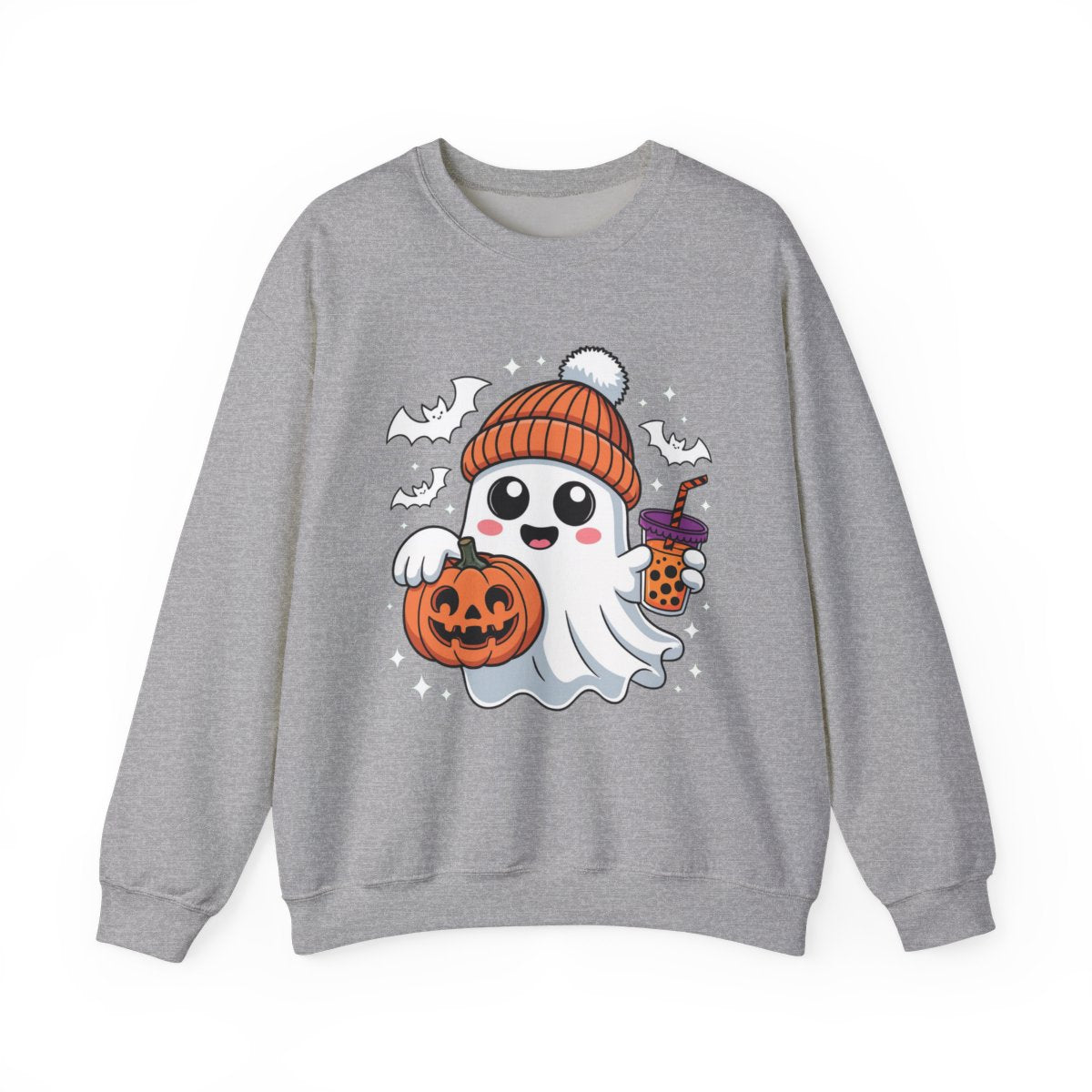 Adorable Ghost Boba Tea Halloween Sweatshirt - c473a25