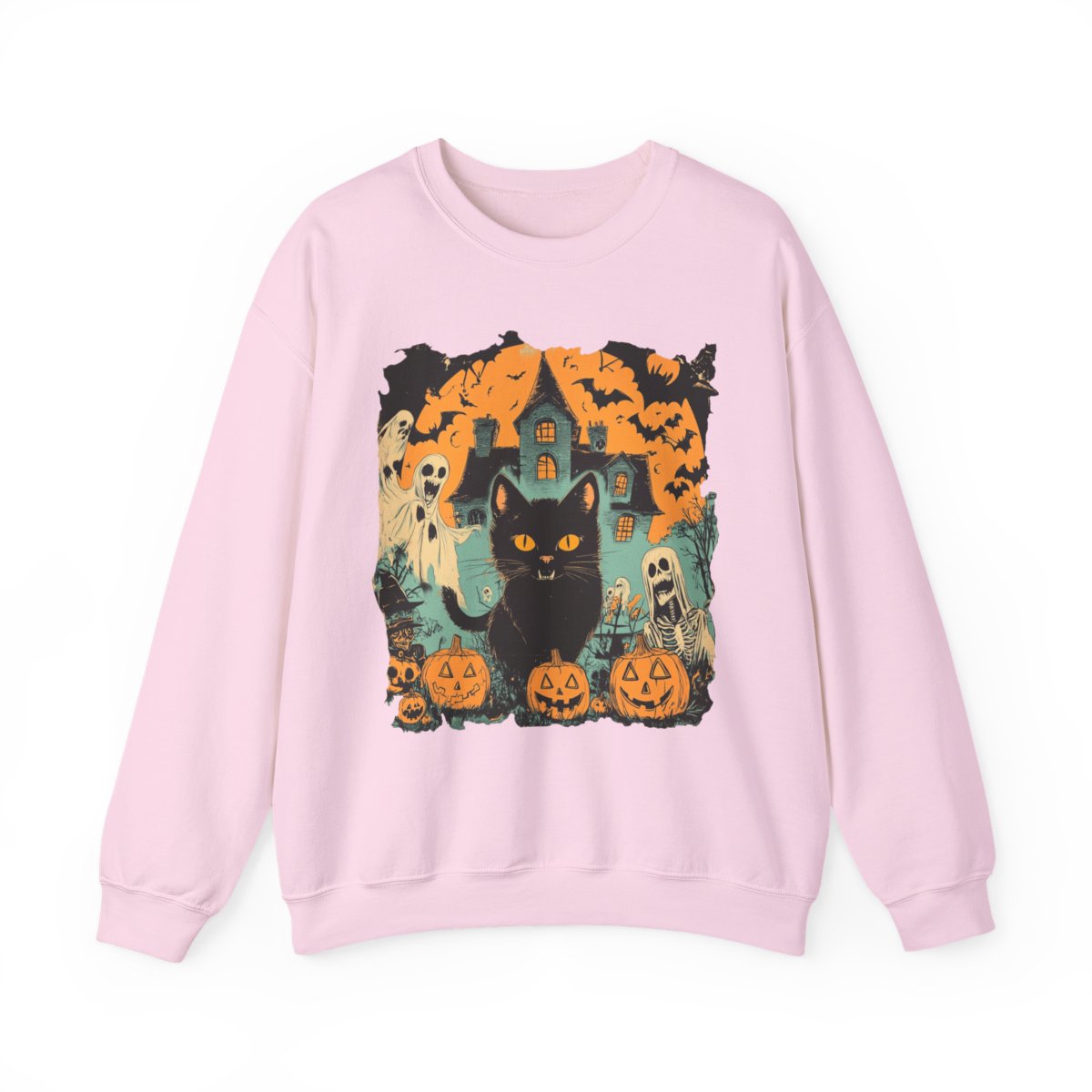 Haunted Cat & Pumpkin Sweatshirt - Spooky Season Must-Have - c501a25