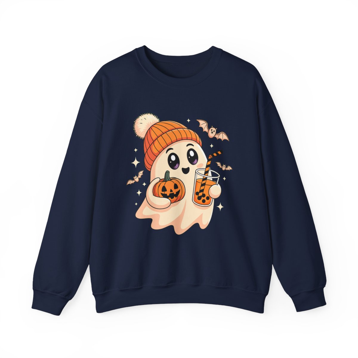 Pastel Ghost with Boba Tea Halloween Sweatshirt - c475a25