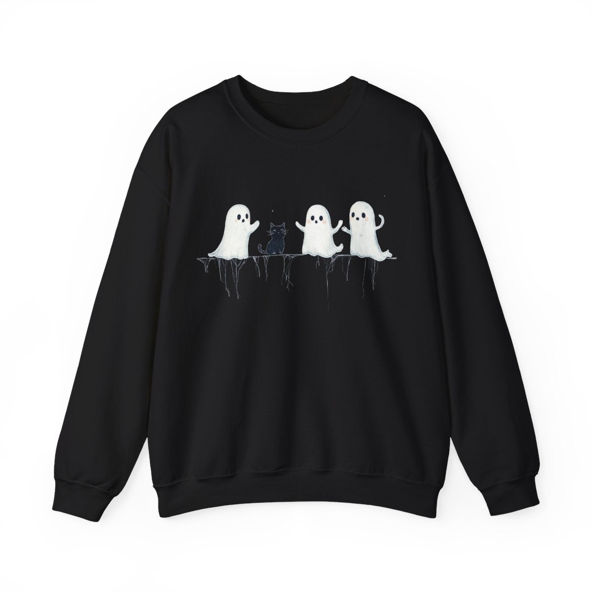 Boo Crew Ghost & Cat Sweatshirt - Spooky Season Vibes - c493a25