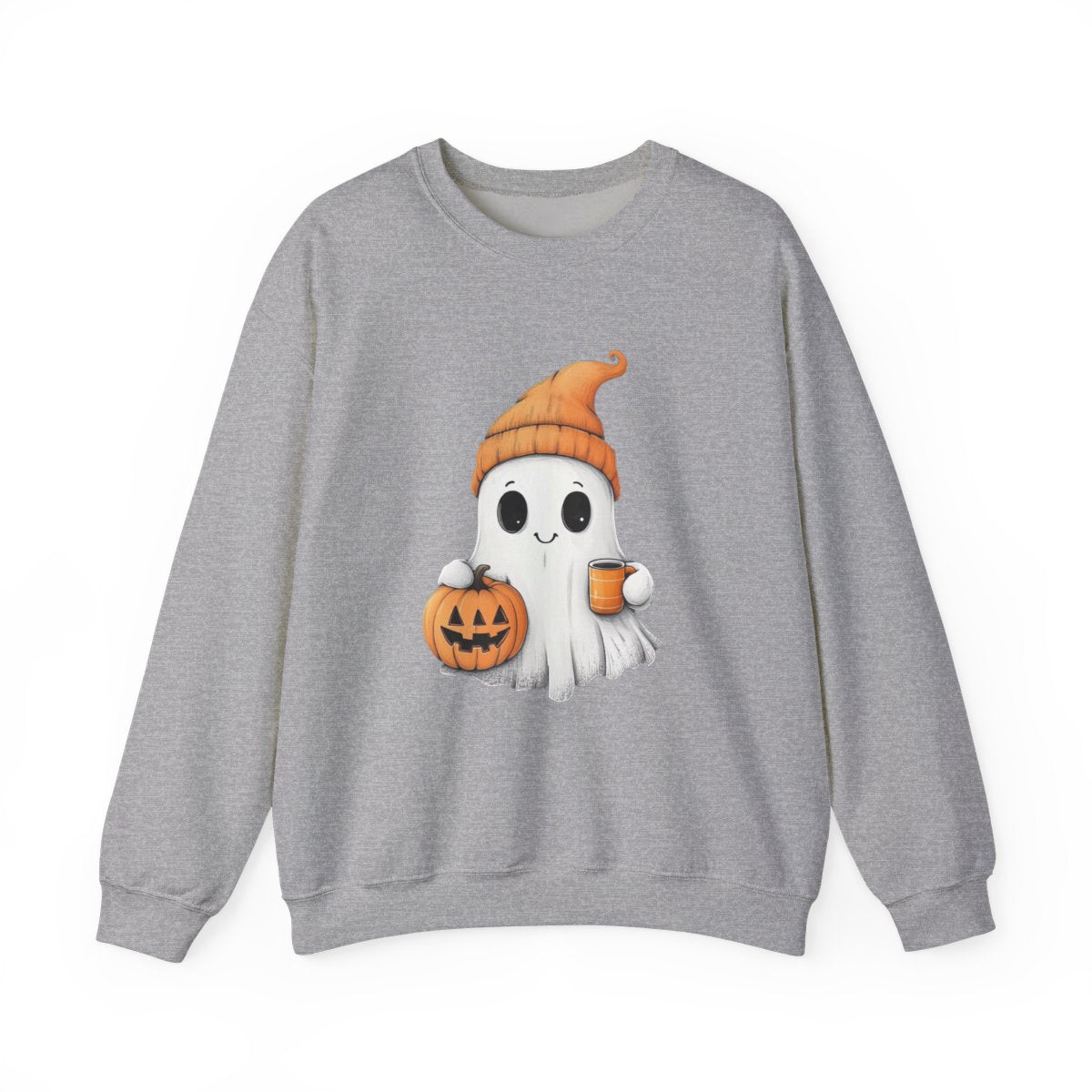 Pumpkin Spice Ghost Sweatshirt - Cozy Halloween Vibes - c497a25