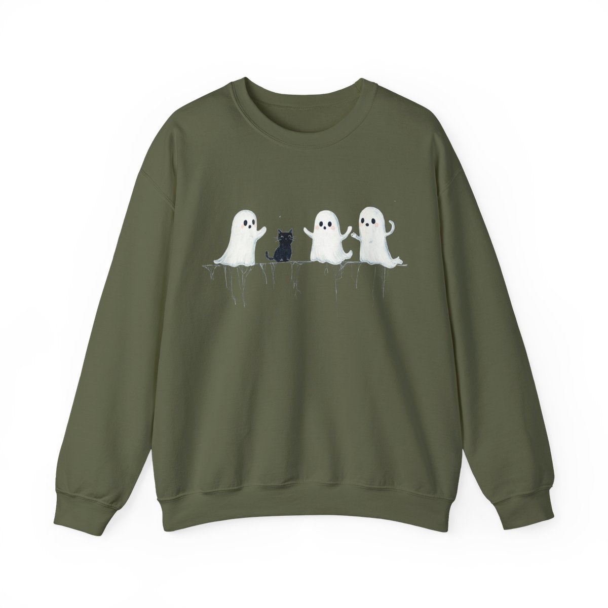 Boo Crew Ghost & Cat Sweatshirt - Spooky Season Vibes - c493a25