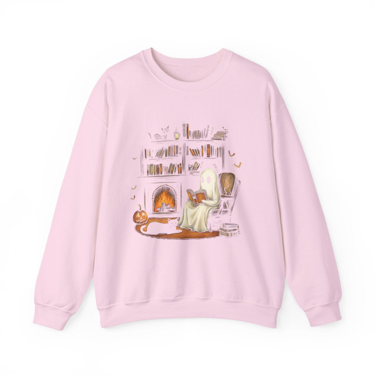 Spooky Bookish Ghost Sweatshirt - Cozy Halloween Aesthetic - c499a25