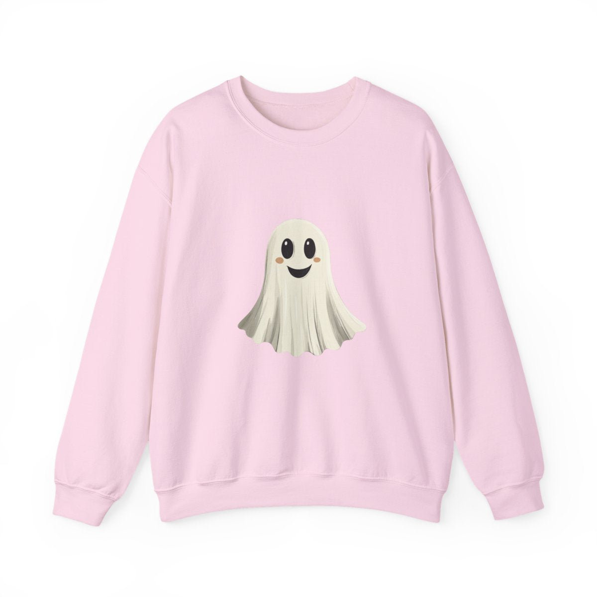 Happy Ghost on Black Sweatshirt - Minimal Halloween Vibes - c506a25