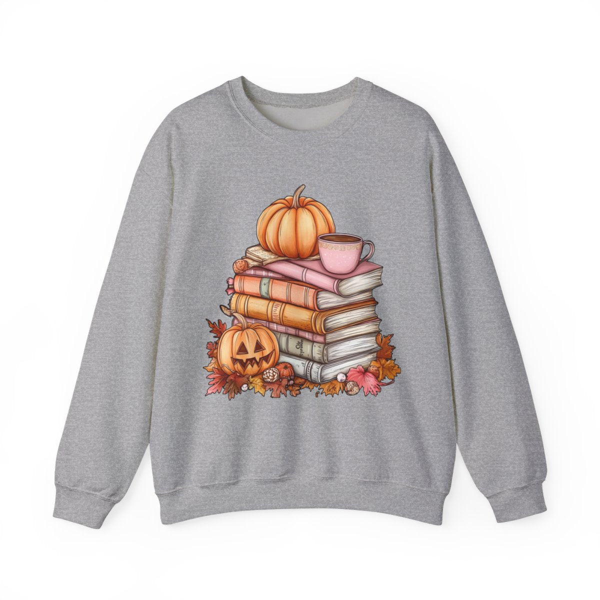 Pumpkins & Books Sweatshirt - Cozy Spooky Season Vibes - c467a25