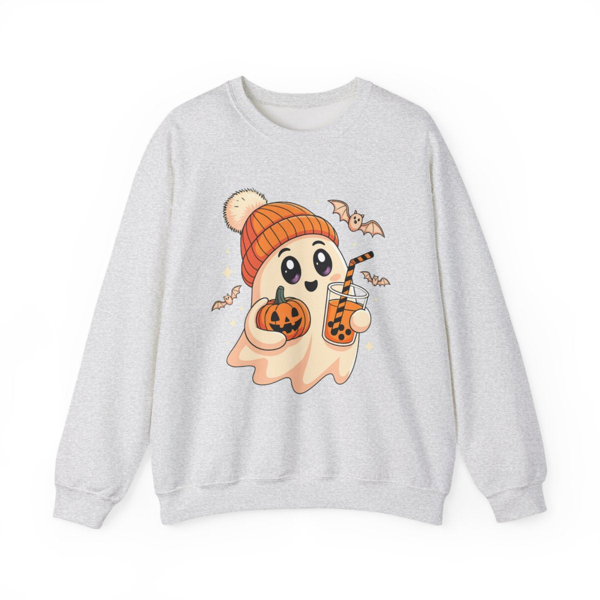 Pastel Ghost with Boba Tea Halloween Sweatshirt - c475a25
