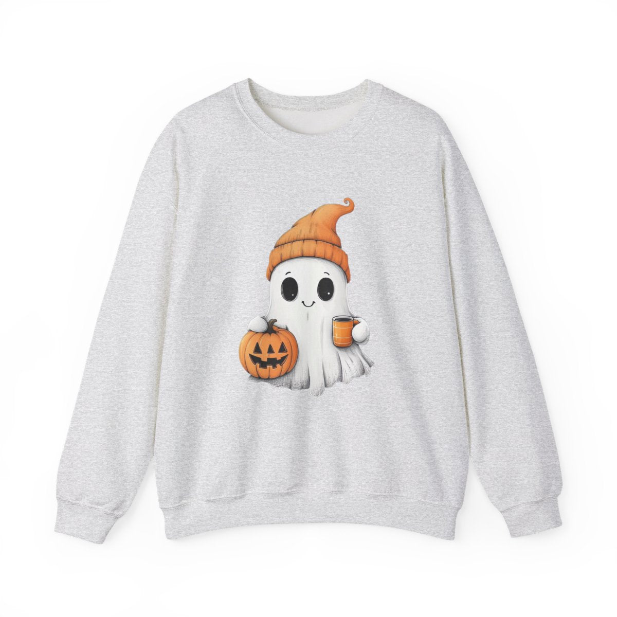 Pumpkin Spice Ghost Sweatshirt - Cozy Halloween Vibes - c497a25