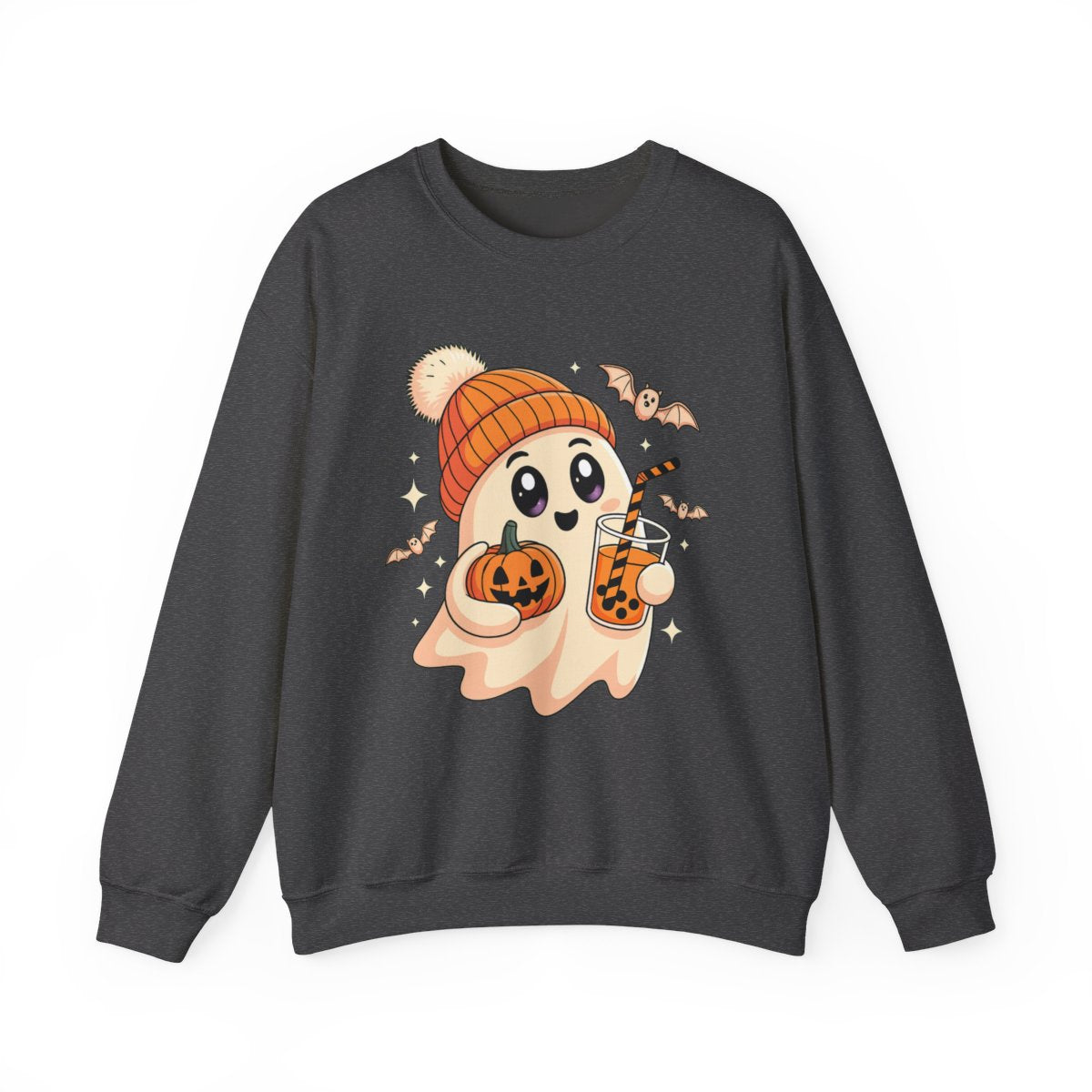 Pastel Ghost with Boba Tea Halloween Sweatshirt - c475a25