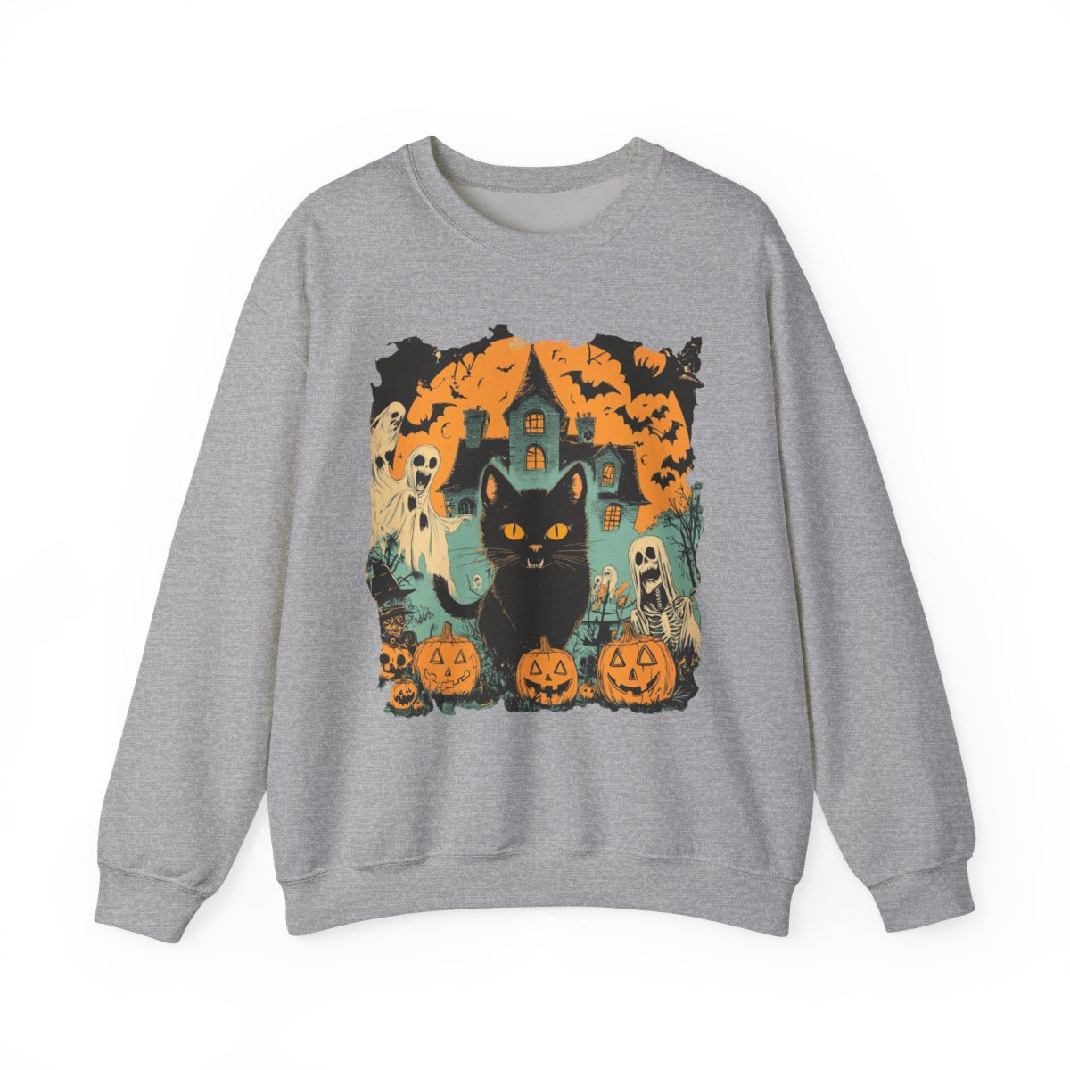 Haunted Cat & Pumpkin Sweatshirt - Spooky Season Must-Have - c501a25