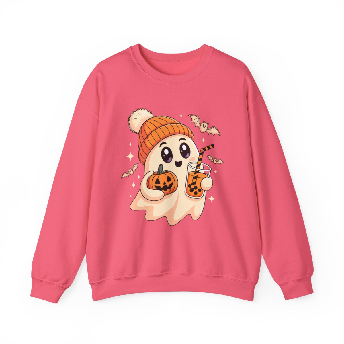 Pastel Ghost with Boba Tea Halloween Sweatshirt - c475a25