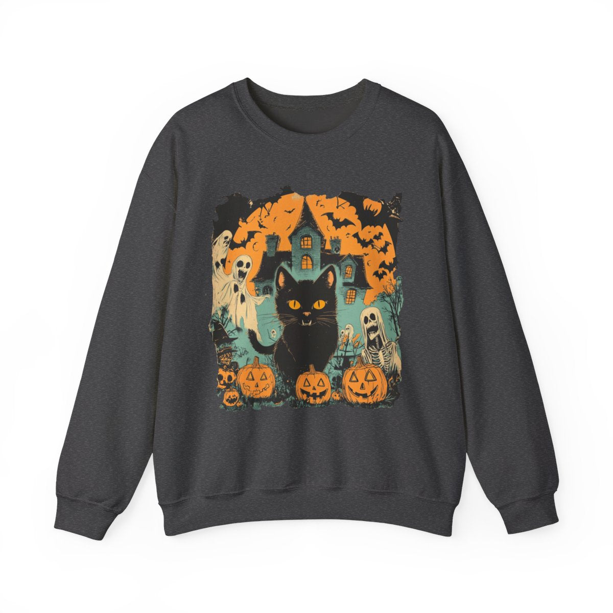 Haunted Cat & Pumpkin Sweatshirt - Spooky Season Must-Have - c501a25