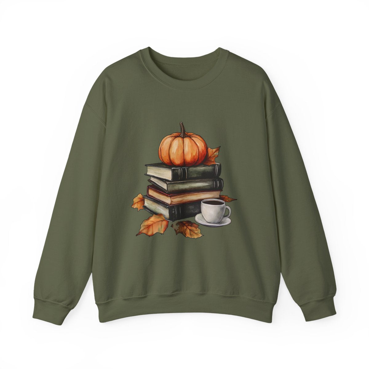 Books, Pumpkins & Coffee Sweatshirt - Autumn Aesthetic Vibes - c466a25