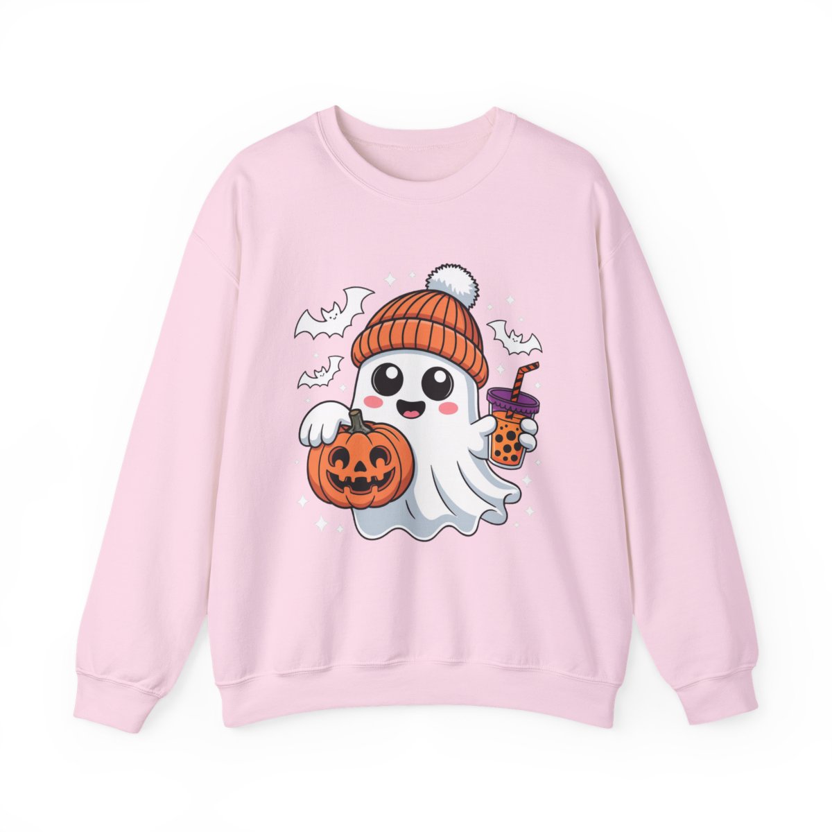 Adorable Ghost Boba Tea Halloween Sweatshirt - c473a25