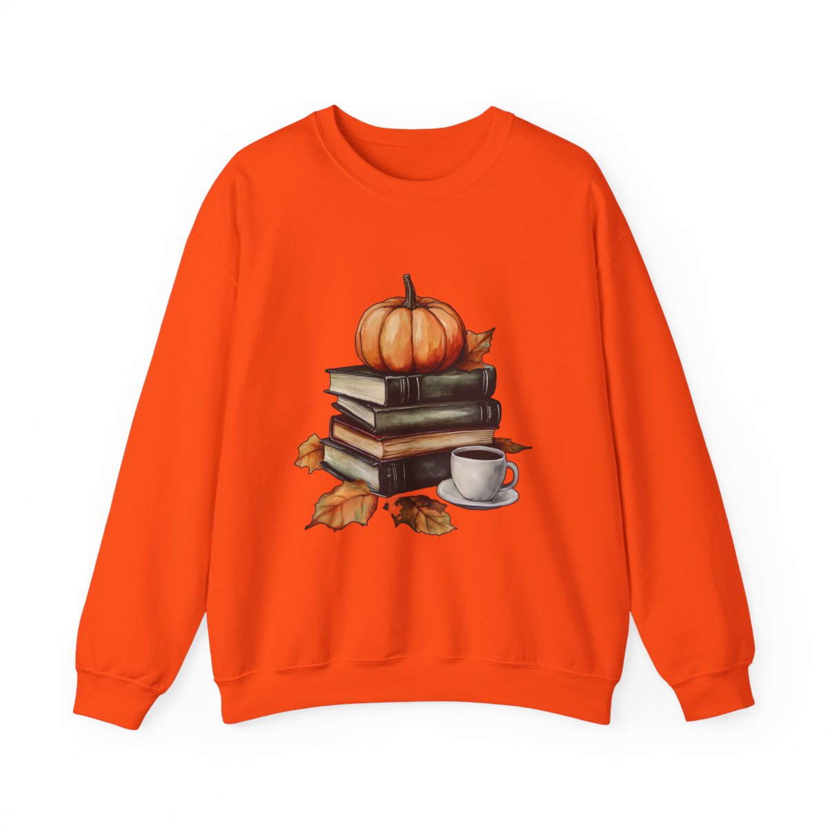 Books, Pumpkins & Coffee Sweatshirt - Autumn Aesthetic Vibes - c466a25