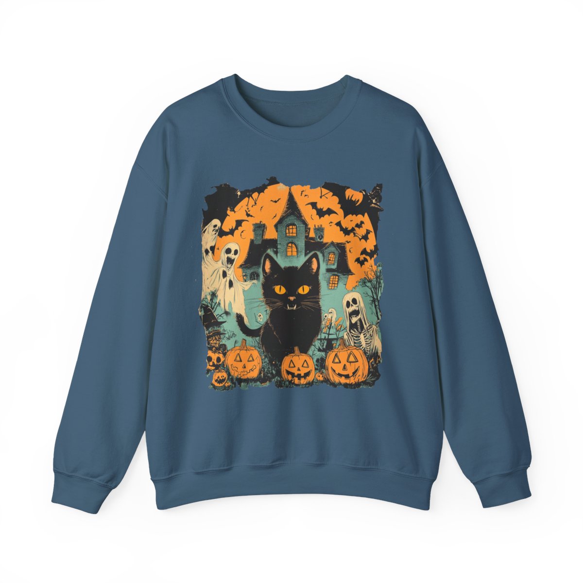 Haunted Cat & Pumpkin Sweatshirt - Spooky Season Must-Have - c501a25