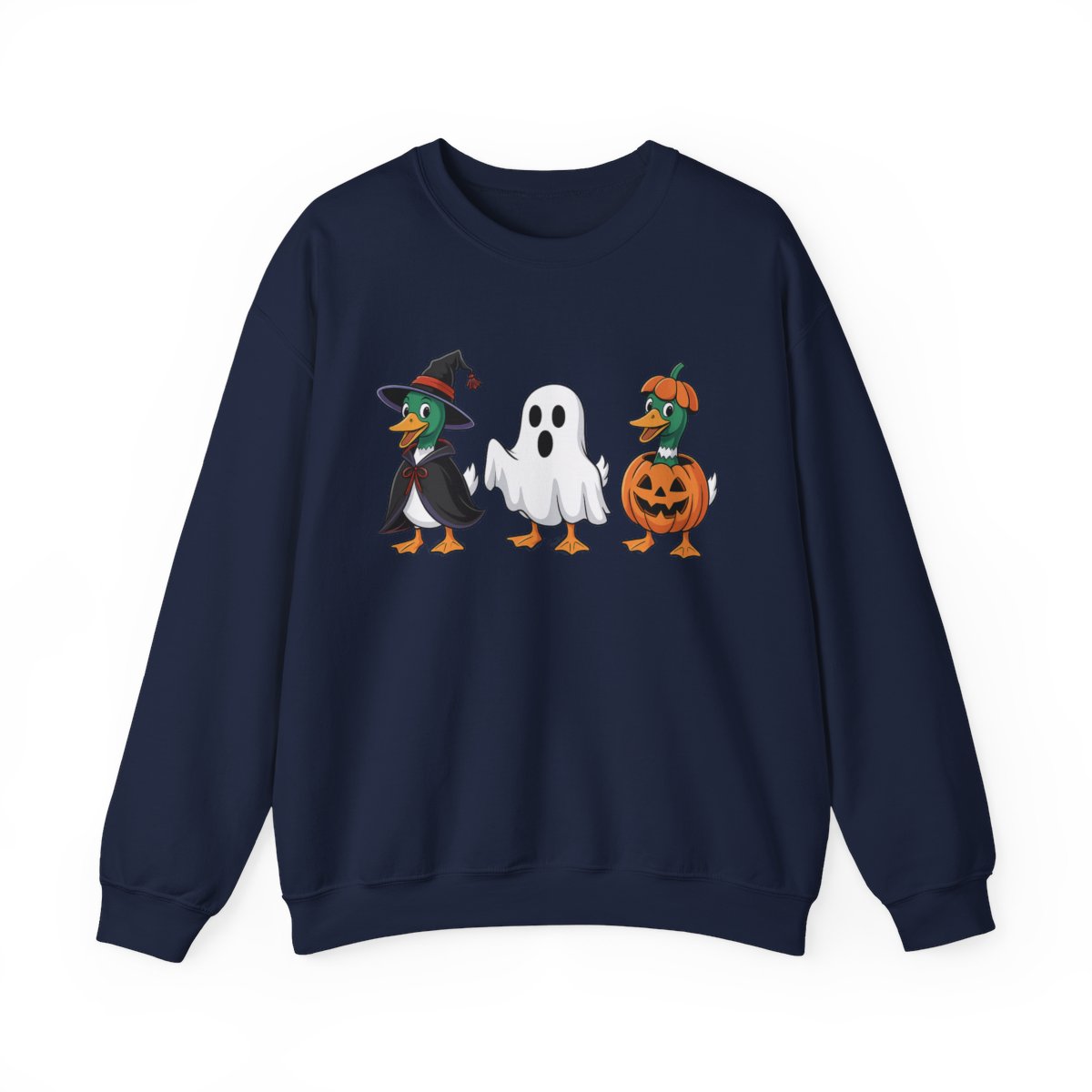 Trio of Halloween Ducks Sweatshirt - Witch Ghost Pumpkin - c523a25