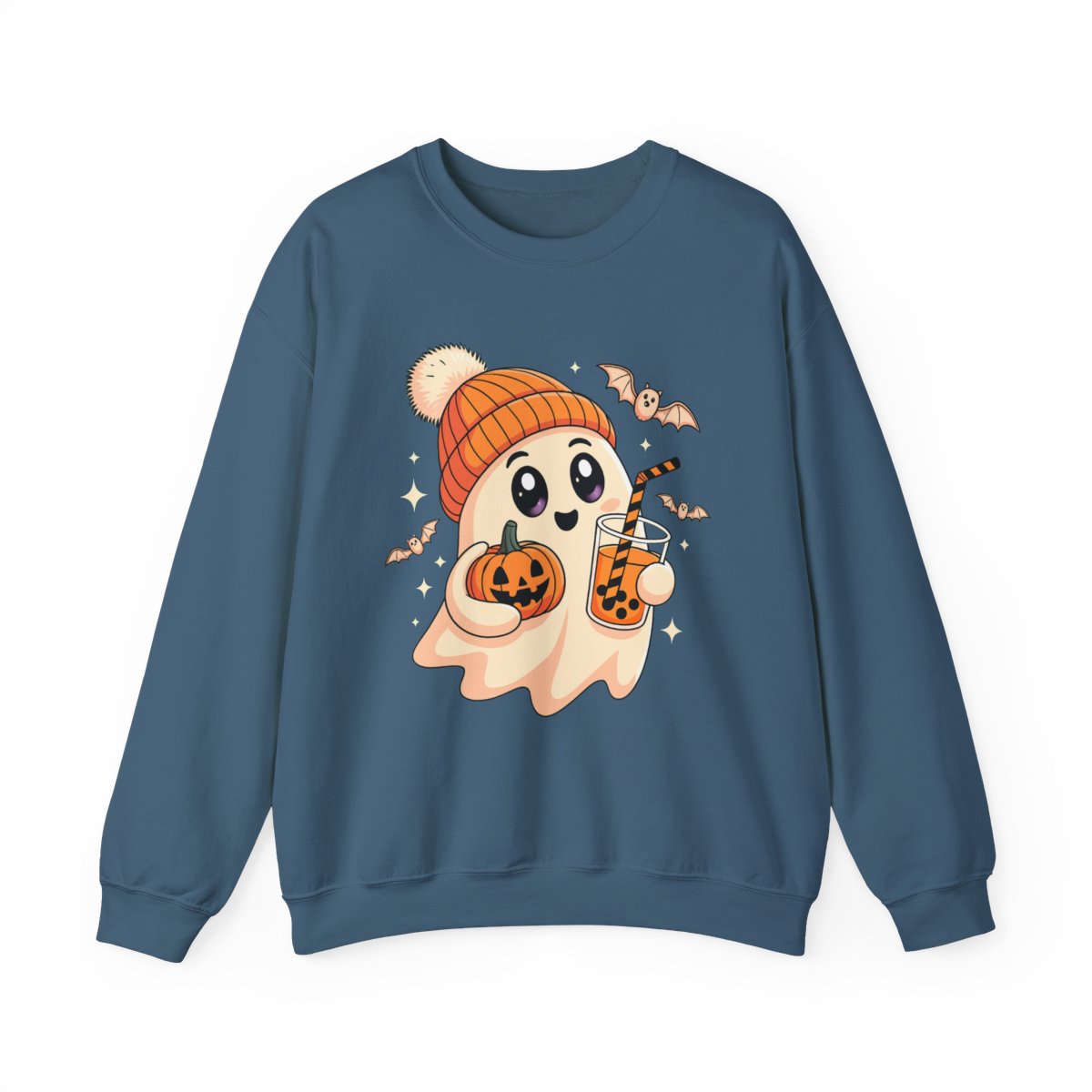 Pastel Ghost with Boba Tea Halloween Sweatshirt - c475a25