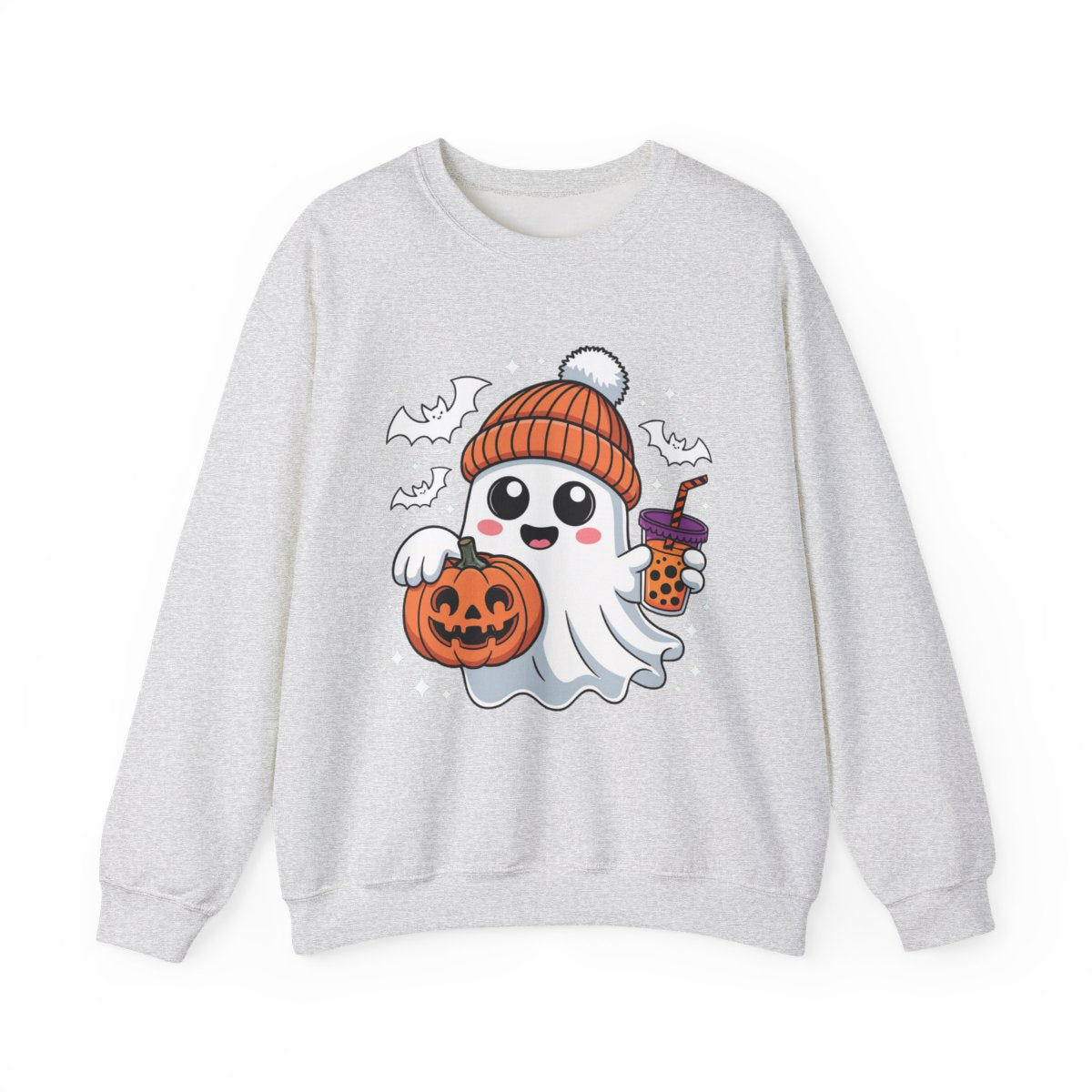 Adorable Ghost Boba Tea Halloween Sweatshirt - c473a25