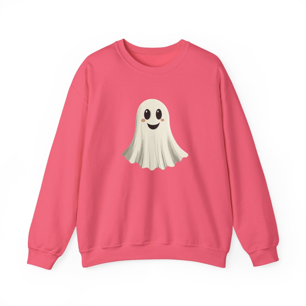 Happy Ghost on Black Sweatshirt - Minimal Halloween Vibes - c506a25