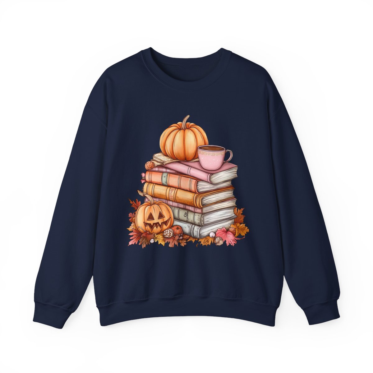 Pumpkins & Books Sweatshirt - Cozy Spooky Season Vibes - c467a25