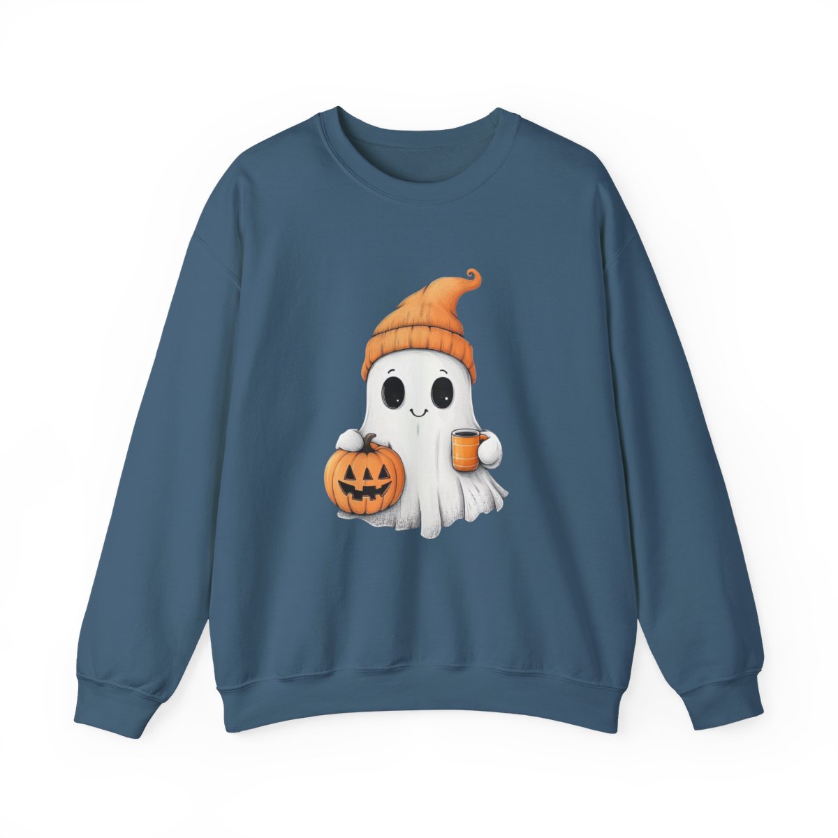 Pumpkin Spice Ghost Sweatshirt - Cozy Halloween Vibes - c497a25