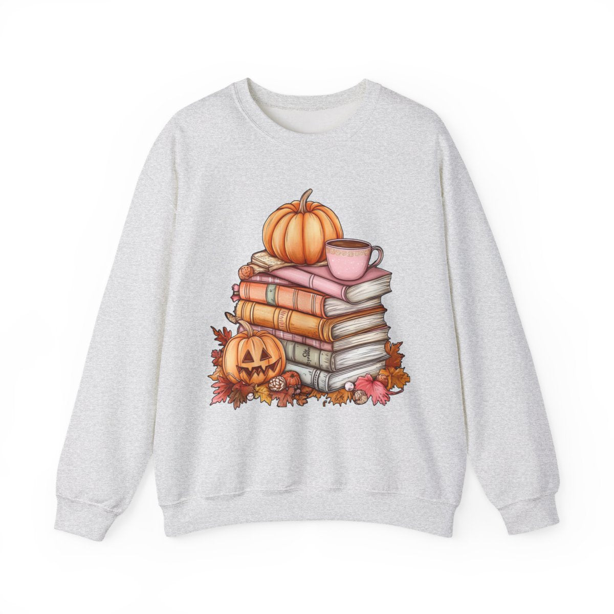 Pumpkins & Books Sweatshirt - Cozy Spooky Season Vibes - c467a25
