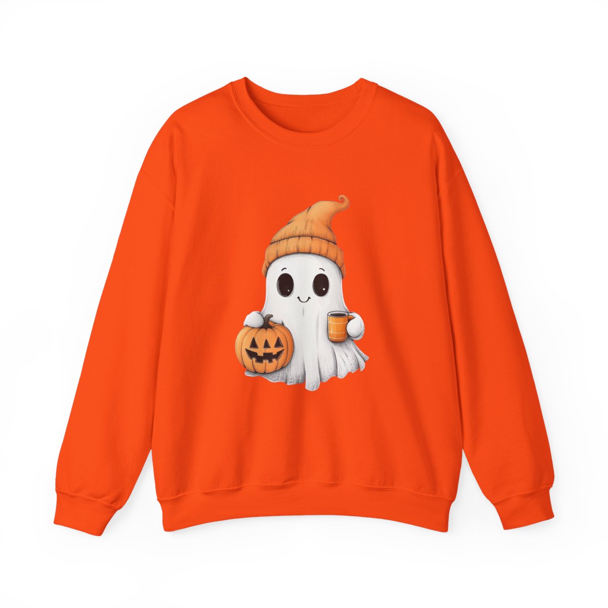 Pumpkin Spice Ghost Sweatshirt - Cozy Halloween Vibes - c497a25