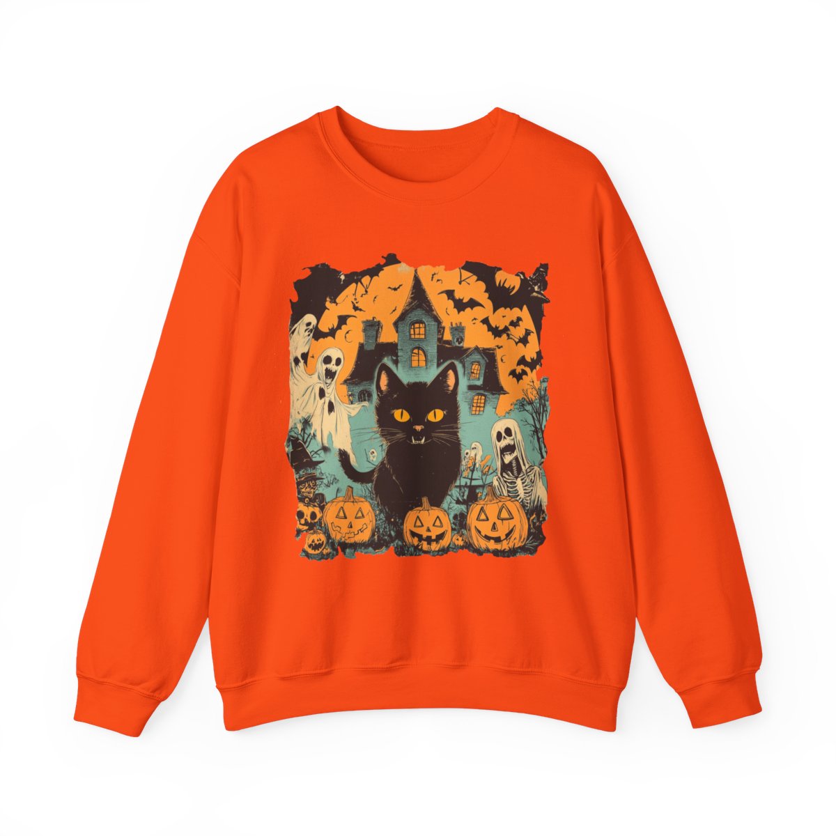 Haunted Cat & Pumpkin Sweatshirt - Spooky Season Must-Have - c501a25
