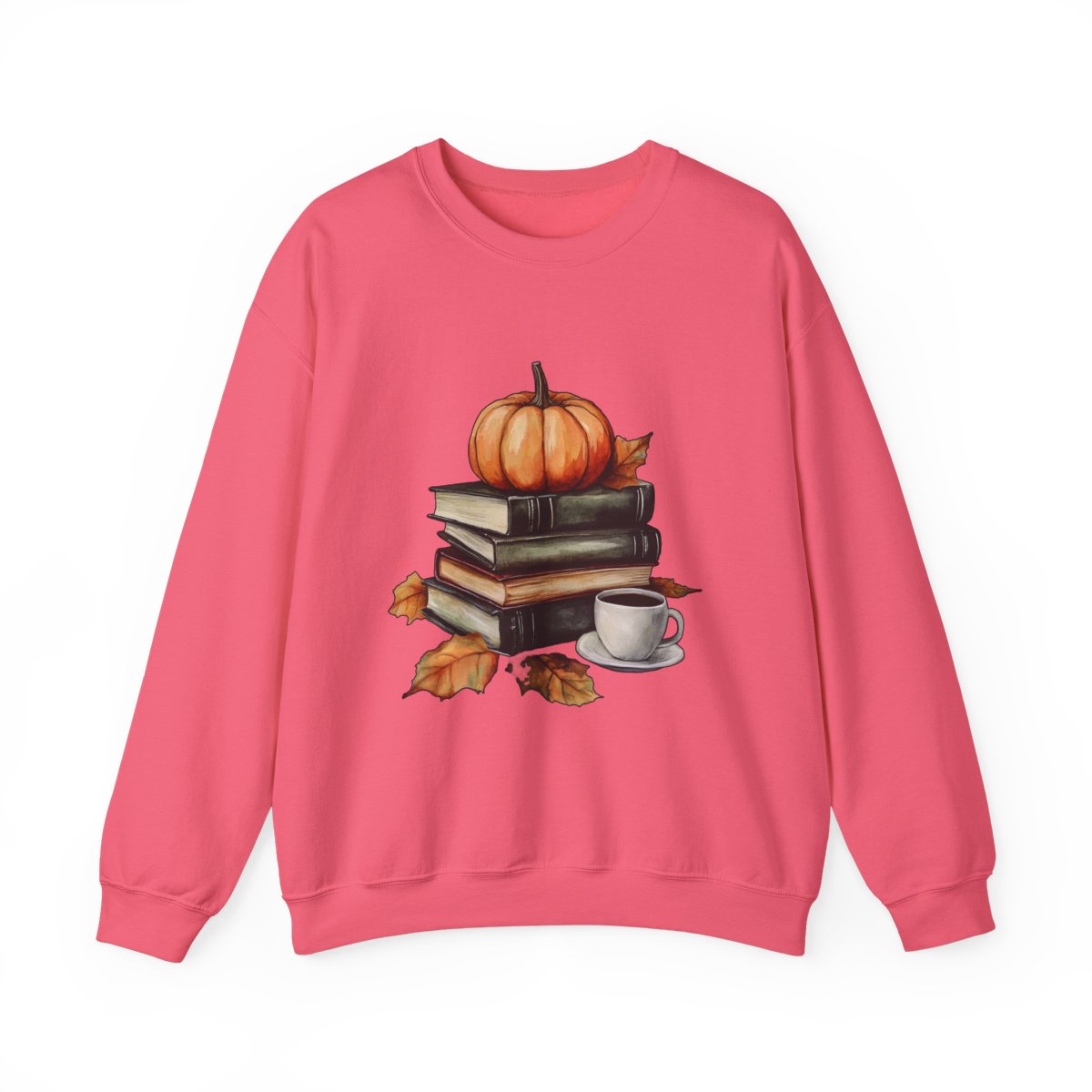 Books, Pumpkins & Coffee Sweatshirt - Autumn Aesthetic Vibes - c466a25