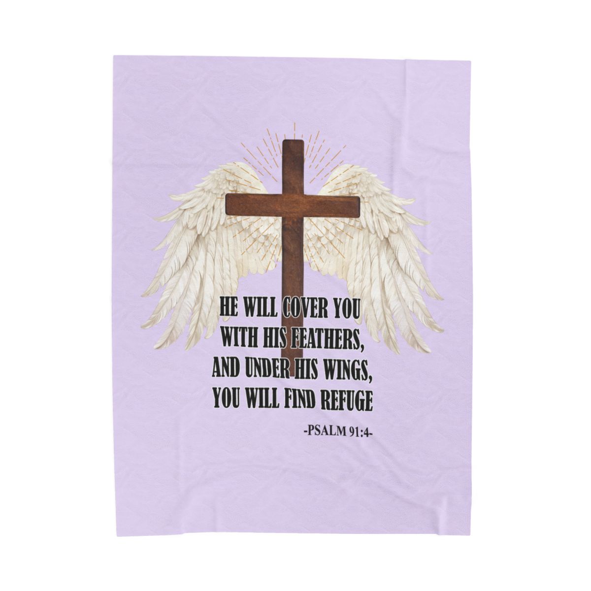 He Will Cover You Psalm 91:4 Velveteen Blanket - c131a25