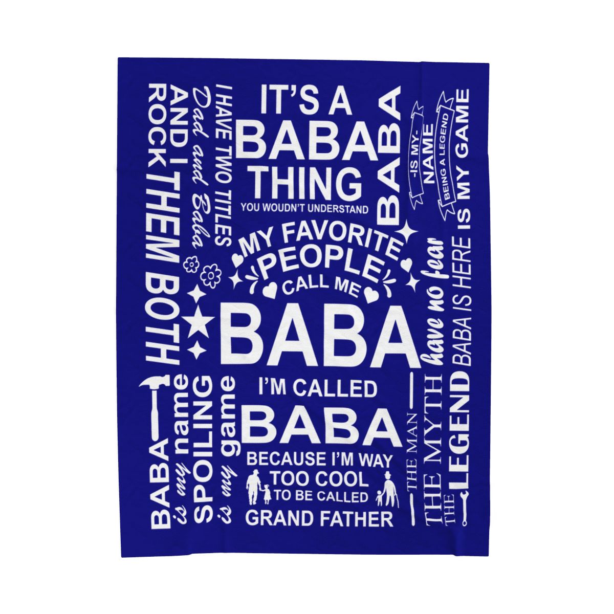Baba Quotes - Velveteen Plush Blanket - c149a25