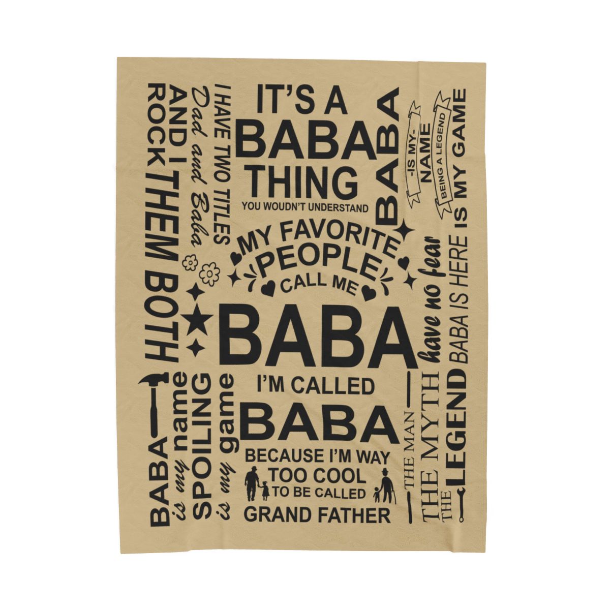 Baba Quotes - Velveteen Plush Blanket - c149a25